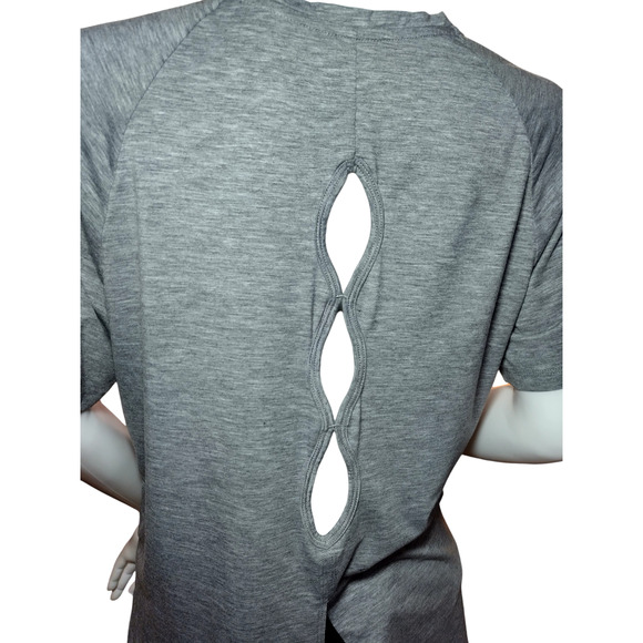 Modiv Womens Crew neck Raglan Sleeve Short Sleeve Basic Tshirt Gray Size Large - Picture 3 of 13